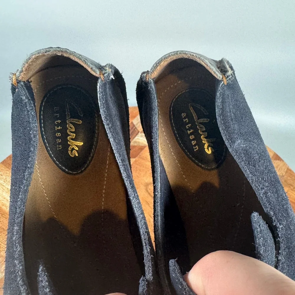 Clarks Artisan Janey June Blue Suede Lace Up Oxford Shoes Womens 7.5 26121914